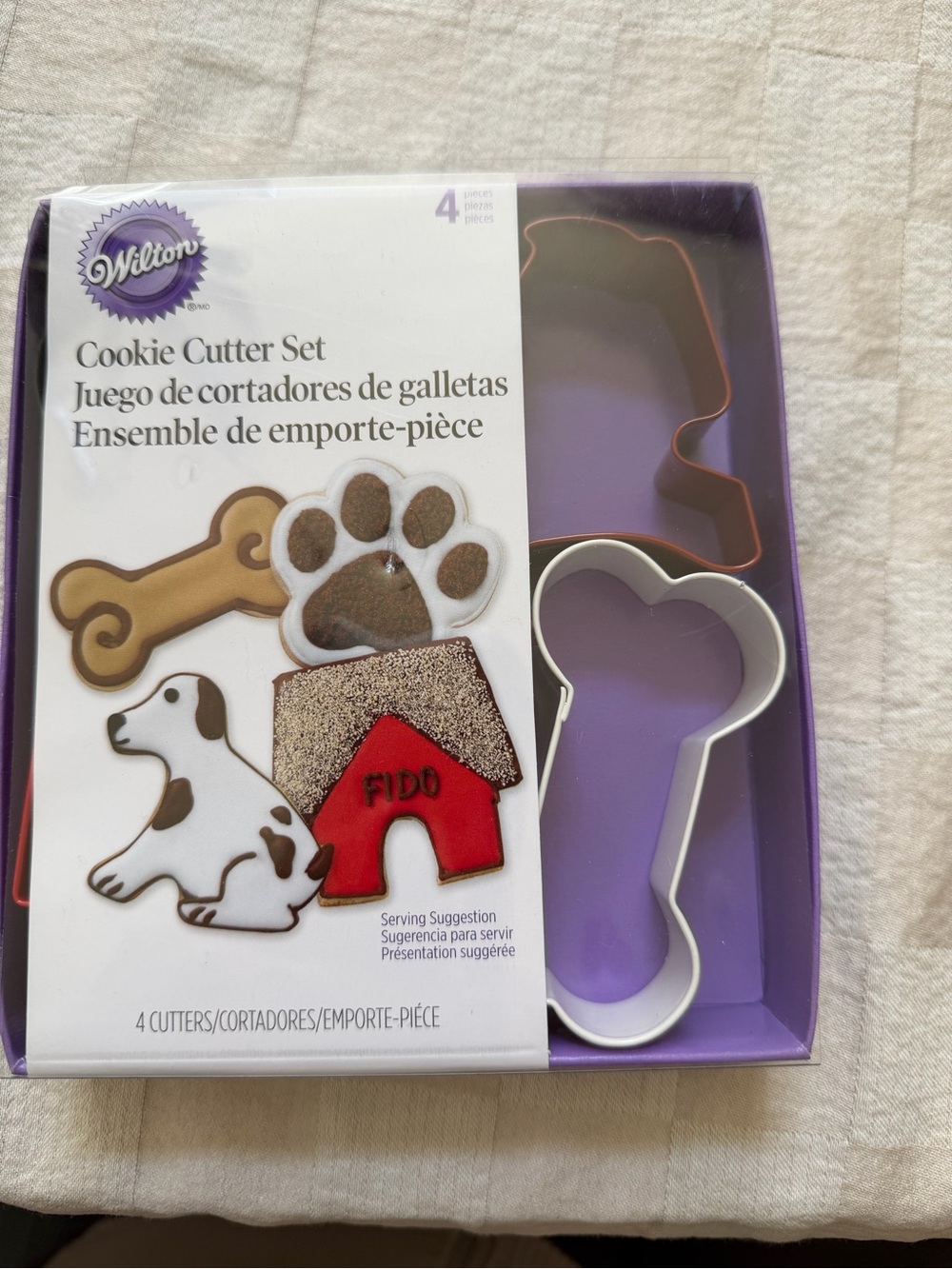 Wilton Purple and White Dog-Themed Cookie Cutter Set